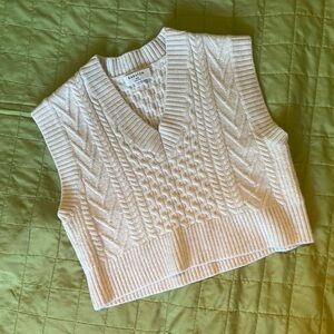 Beige Aritzia/Babaton Cropped Wool Vest